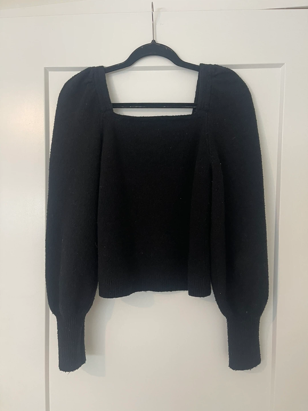 H&M puff sleeve square neck sweater - photo 3