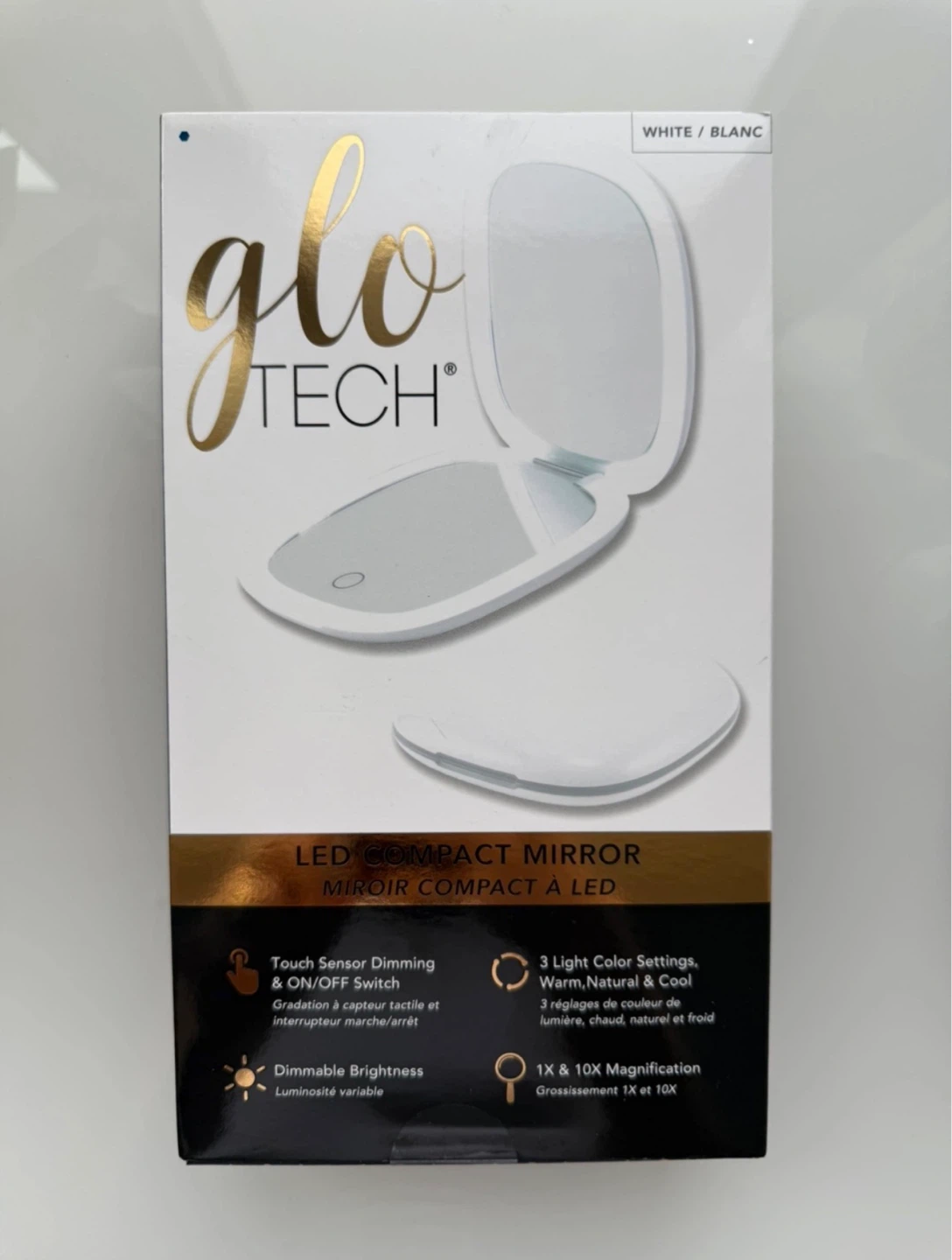 Brand new Glo Tech LED Compact Mirror - White