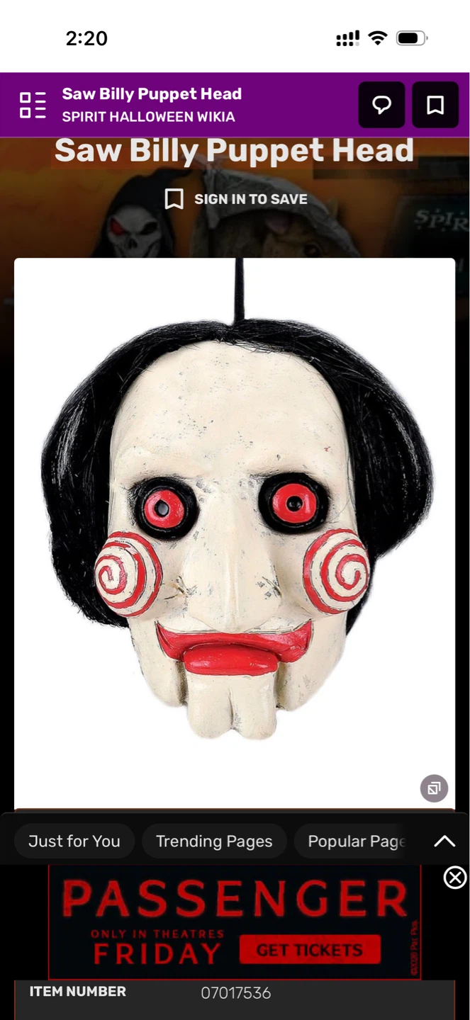 Saw Billy Hanging Head Prop - photo 3