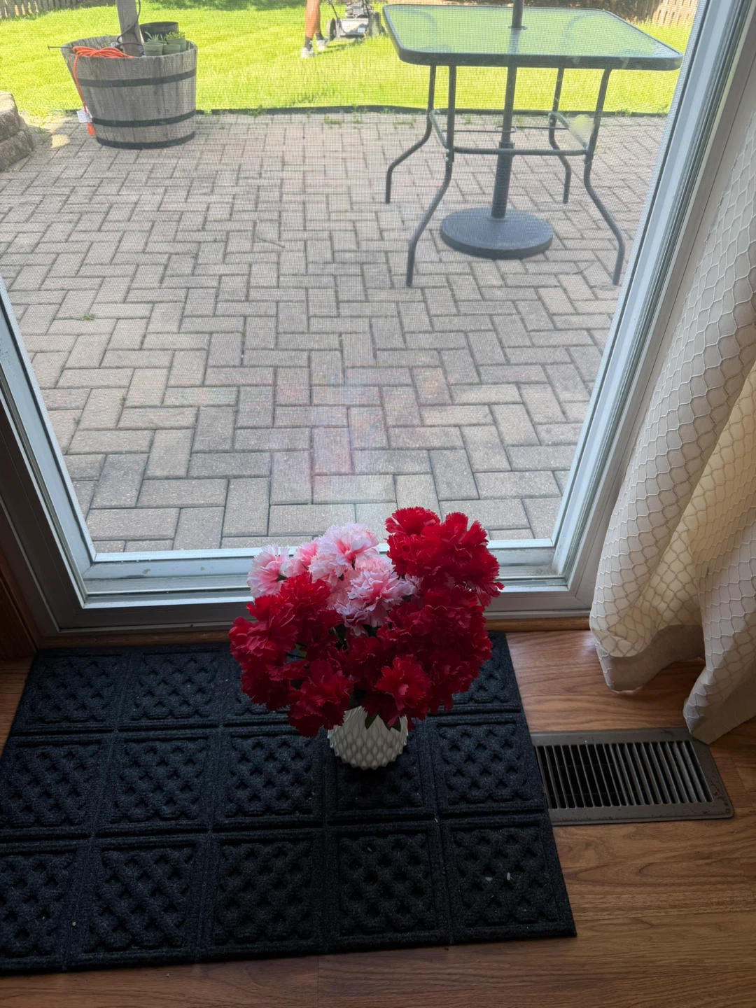 Artificial Flowers in White Vase