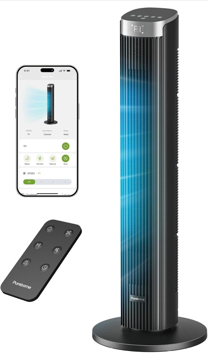 Tower Fan with Remote & App Control