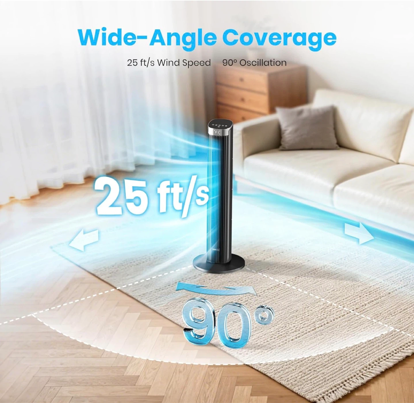 Tower Fan with Remote & App Control - photo 2