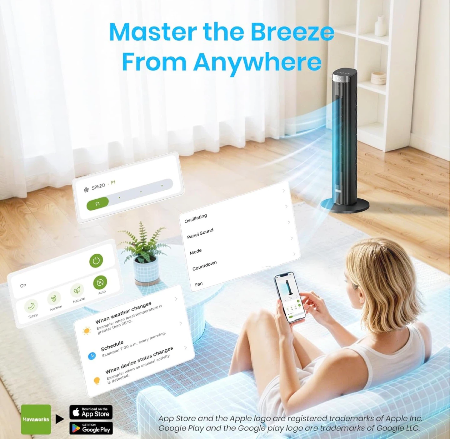 Tower Fan with Remote & App Control - photo 4