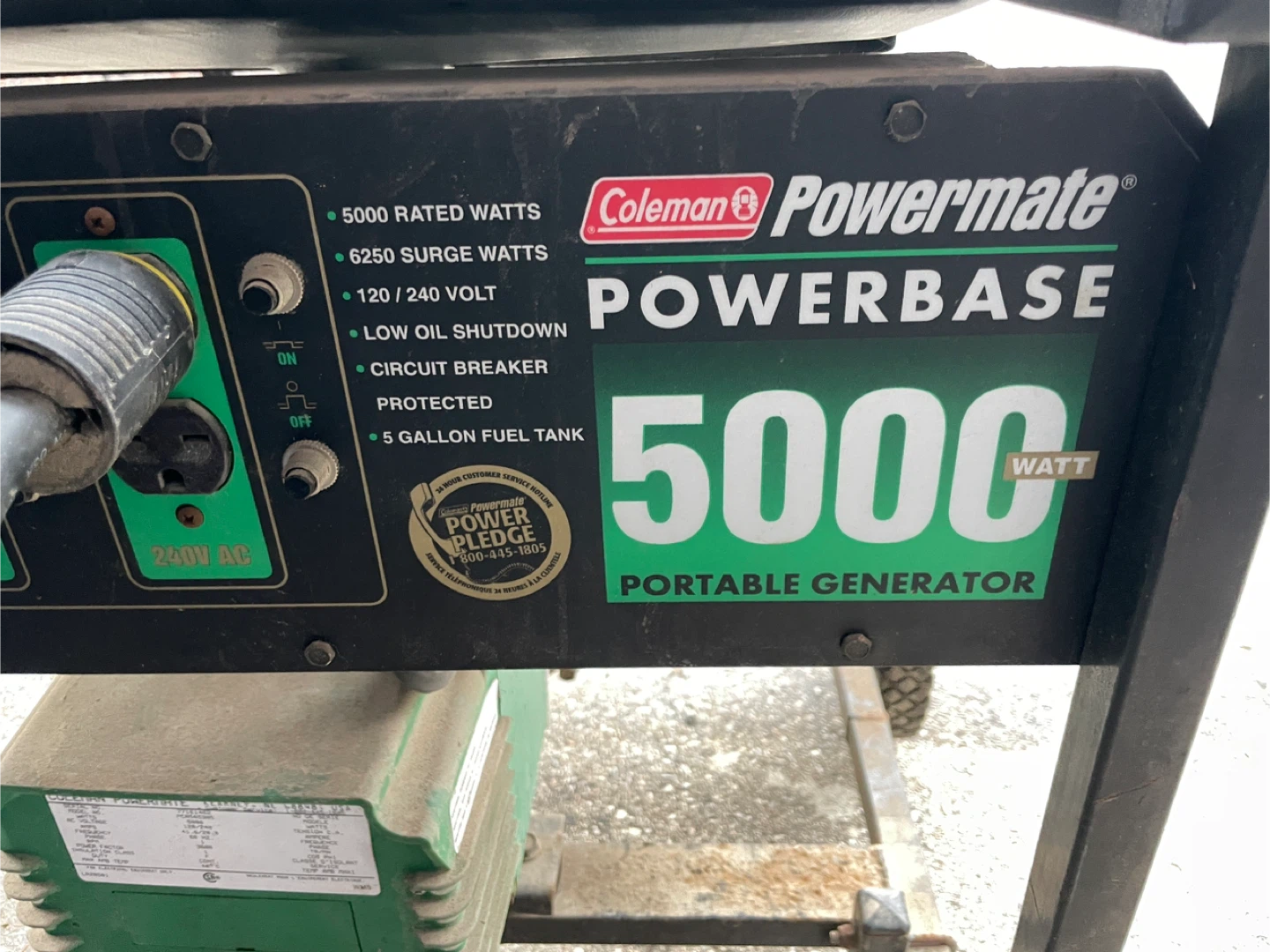 Coleman power mate 5000 watt generator - photo 2