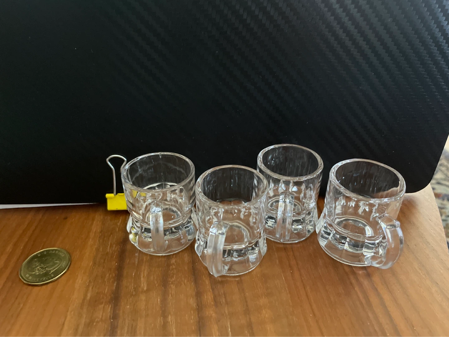 Set of 4 Clear Glass Mini Mugs