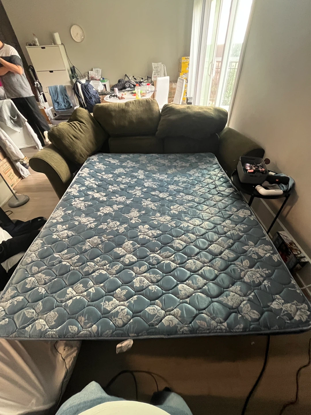 Olive Green Sofa Bed with Mattress - photo 3
