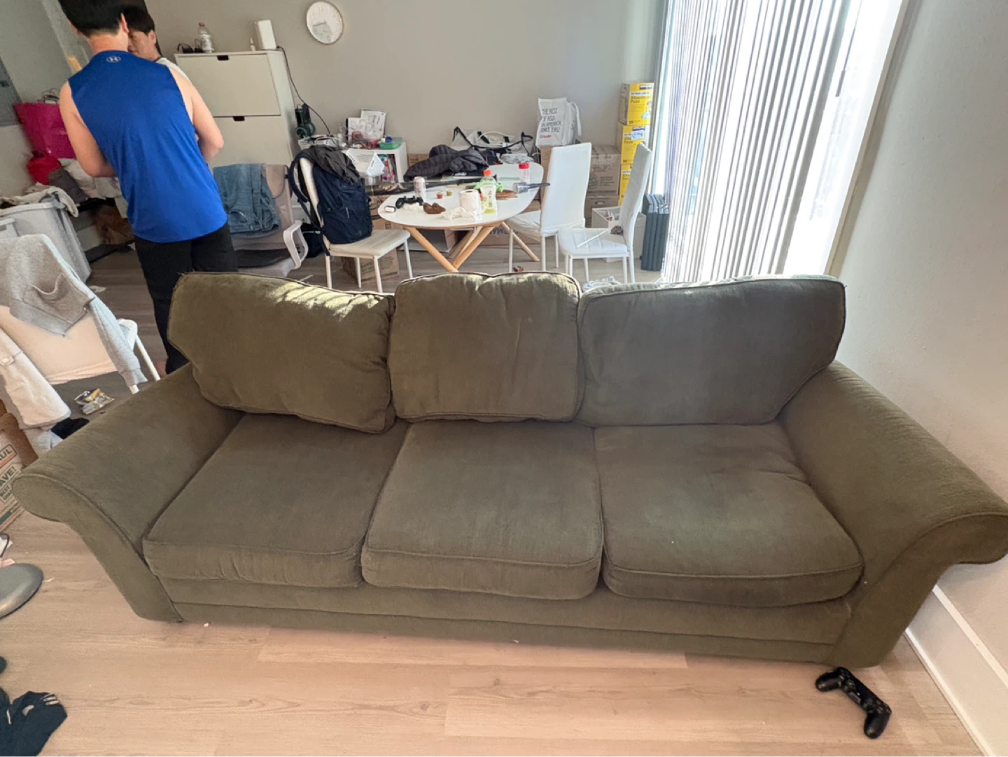 Olive Green Sofa Bed with Mattress