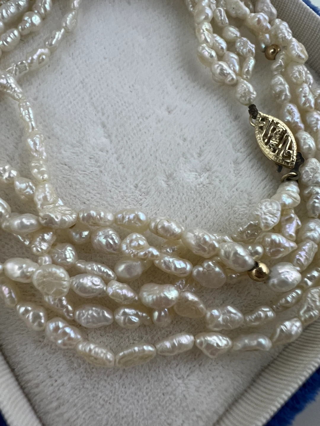 Vintage 14K Gold Multi-Strand Pearl Necklace - photo 5