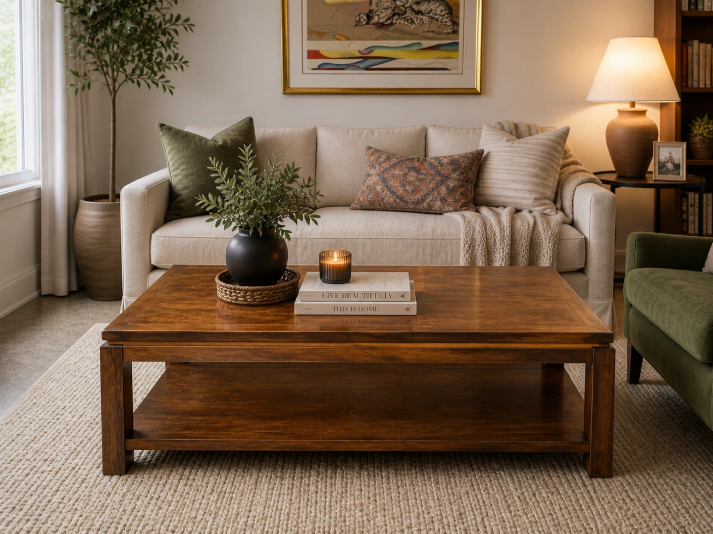 Lane Walnut Solid Wood Coffee Table
