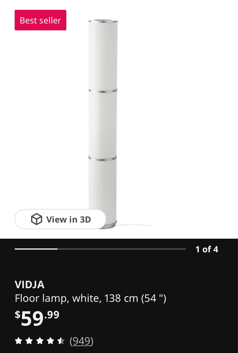 IKEA VIDJA Floor Lamp – Minimalist Ambient Lamp - photo 3