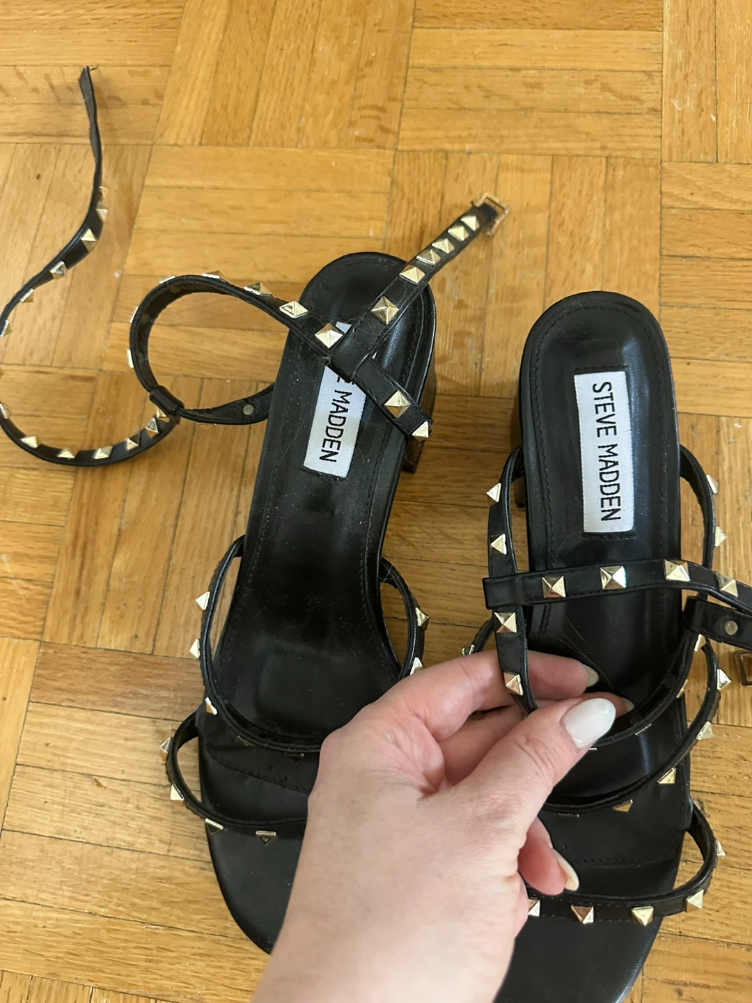 Steve Madden Black Studded Gladiator Sandals - photo 5