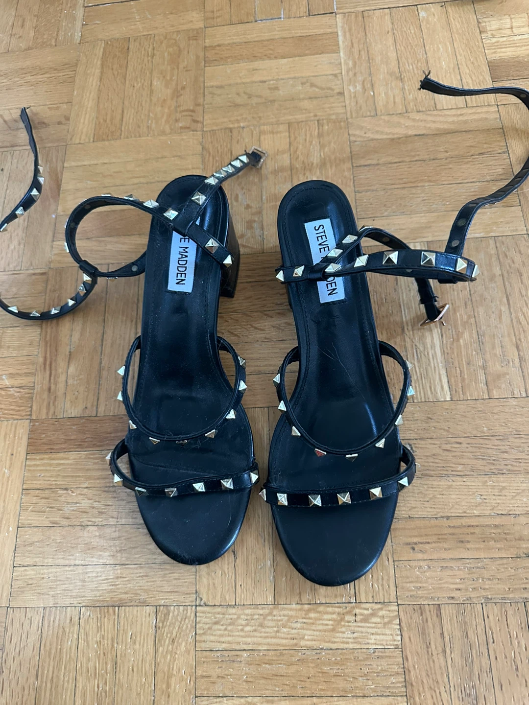 Steve Madden Black Studded Gladiator Sandals
