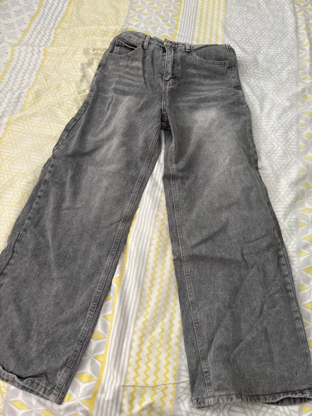 Grey Wide Leg Jeans