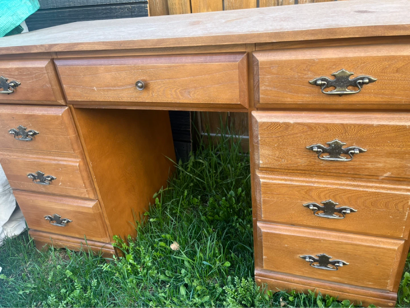 Wooden Desk with Drawers