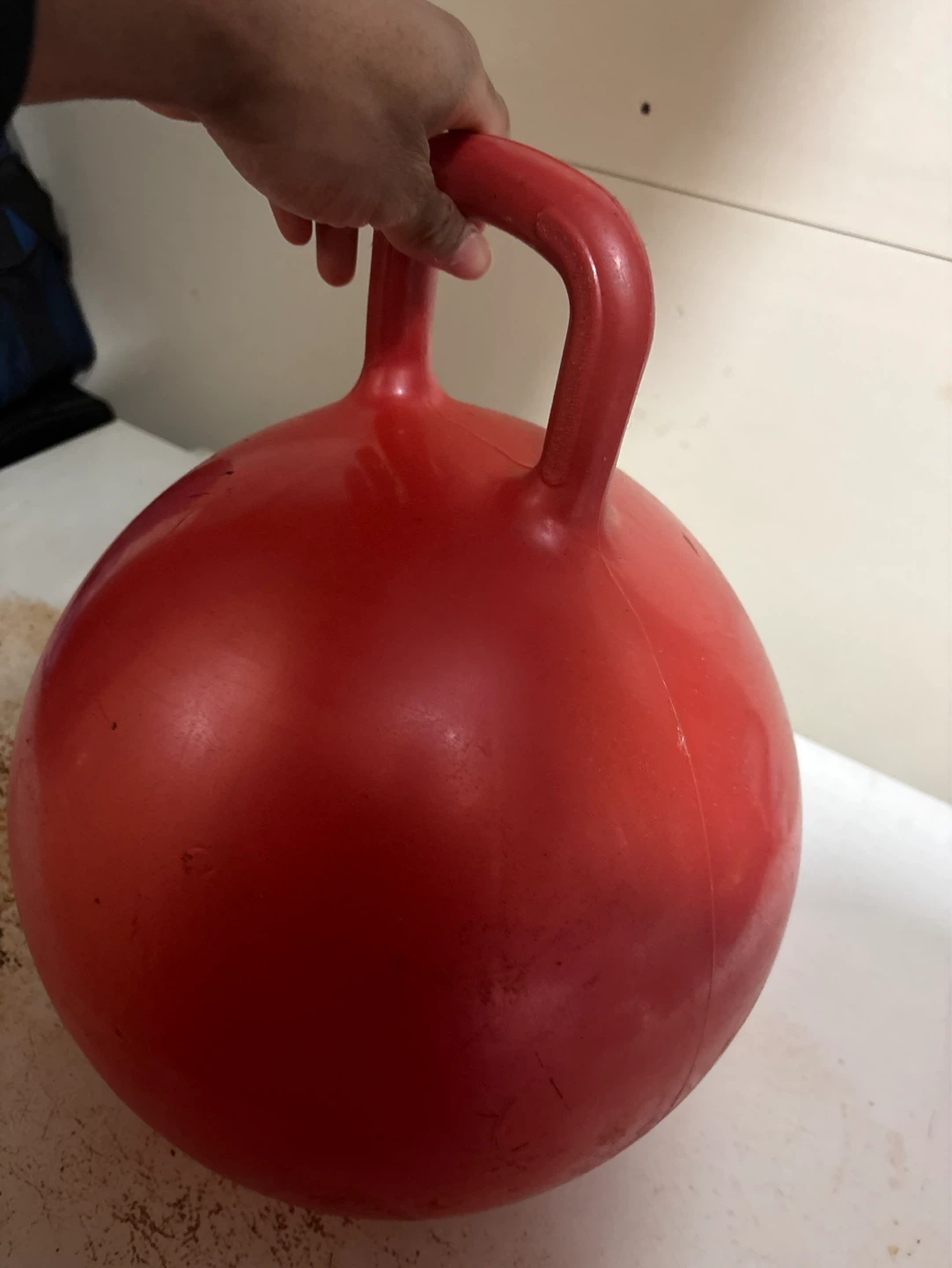 Red Hopper Ball with Handle