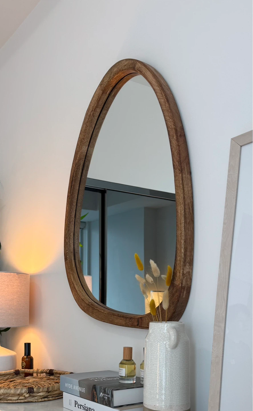 Modern Organic Wood Wall Mirror - photo 2