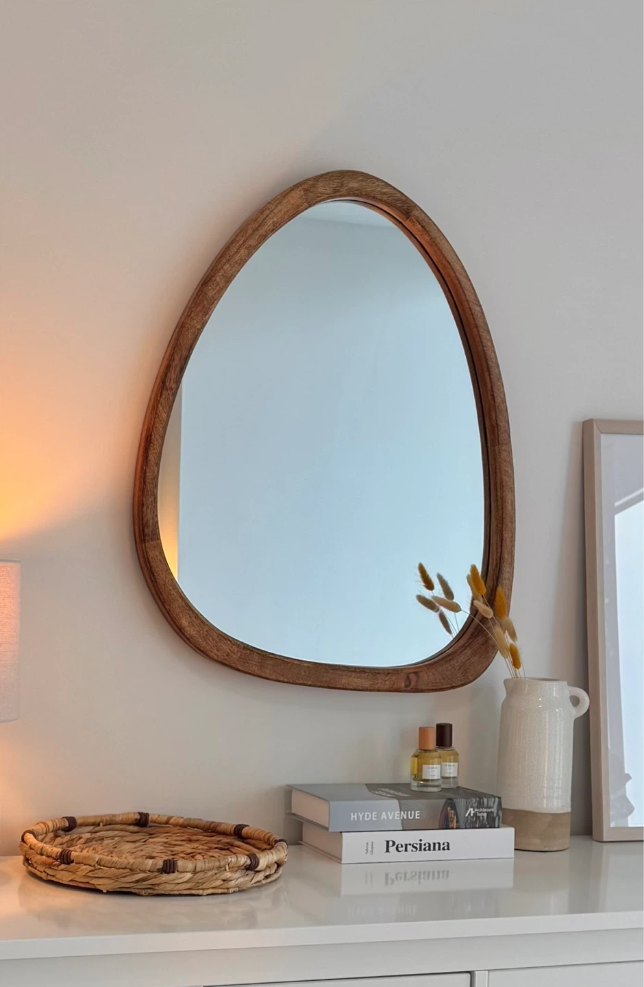 Modern Organic Wood Wall Mirror