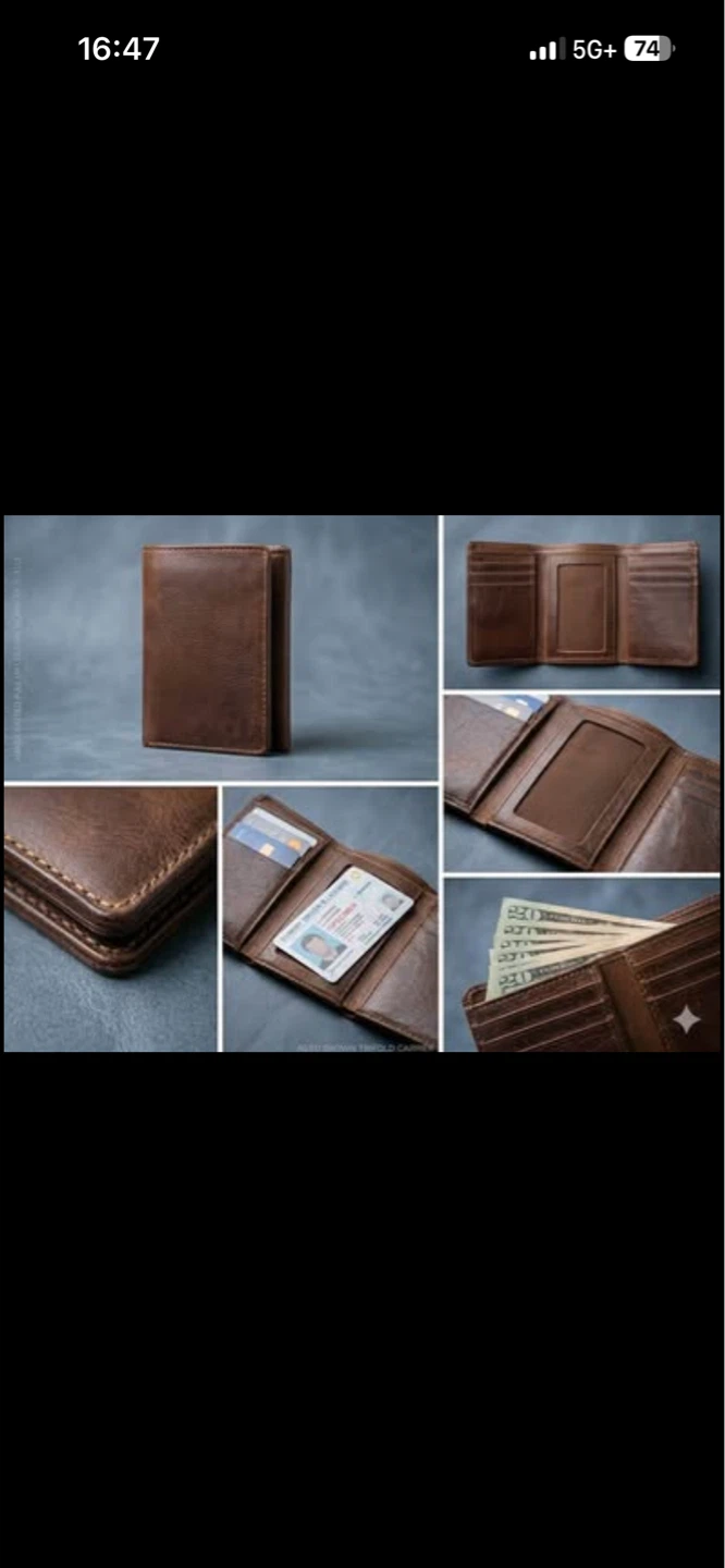 Trifold leather wallet - photo 3
