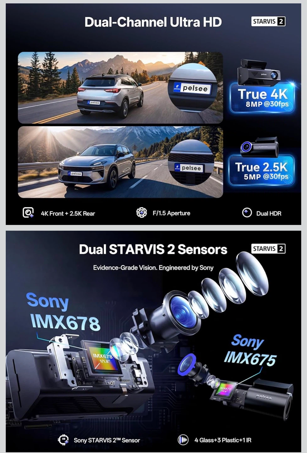 Dual Channel 4K Dash Cam with 128GB Card - photo 2