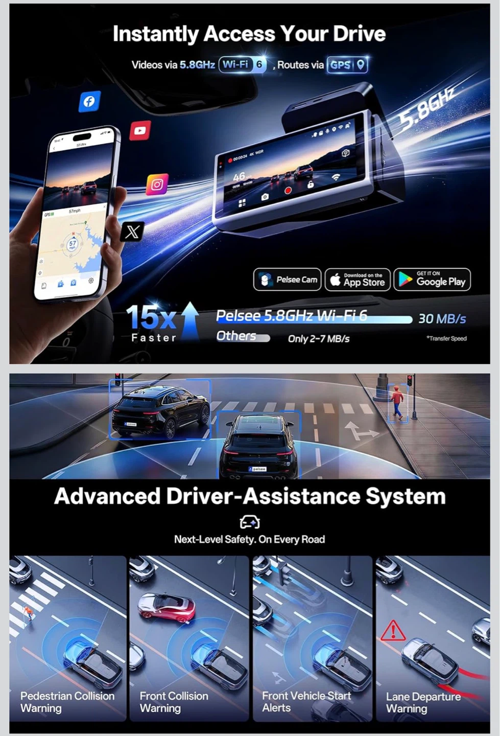 Dual Channel 4K Dash Cam with 128GB Card - photo 3