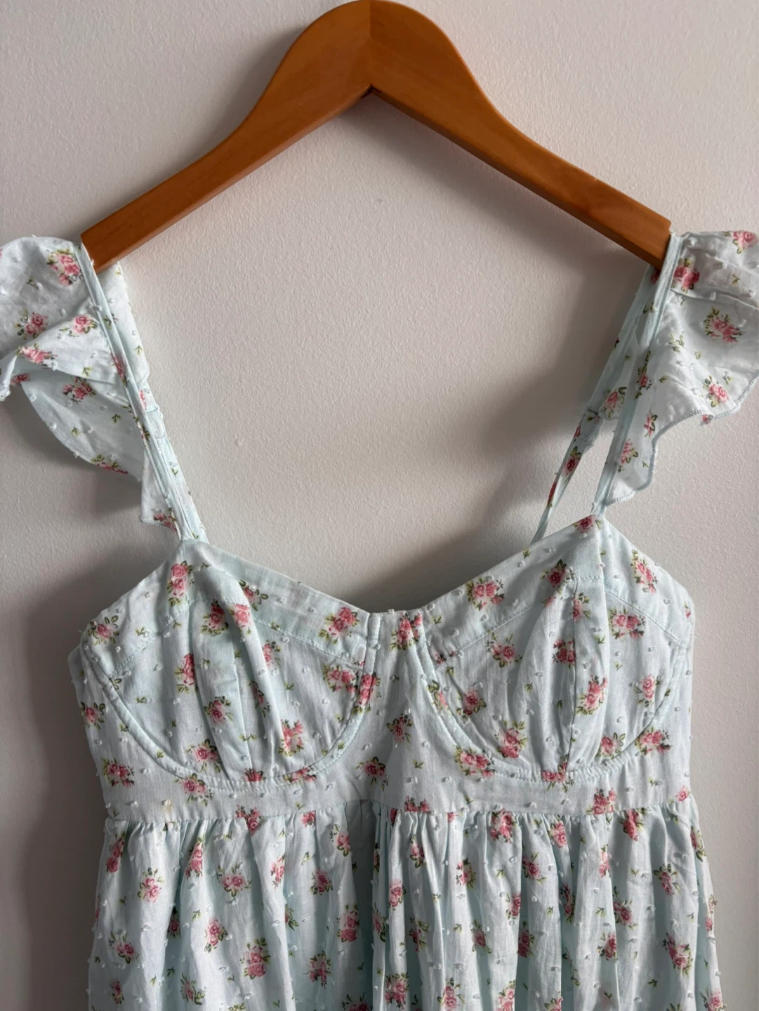 BNWT Thirty Thirty LA Baby Doll Dress - Light Blue Floral Print - photo 2