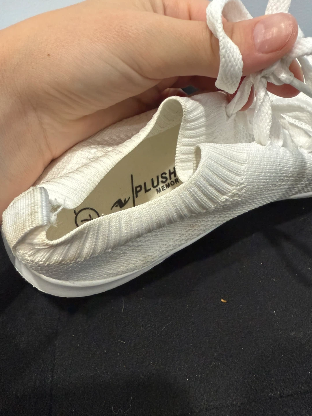 White Plush Memory Foam Sneakers - photo 2