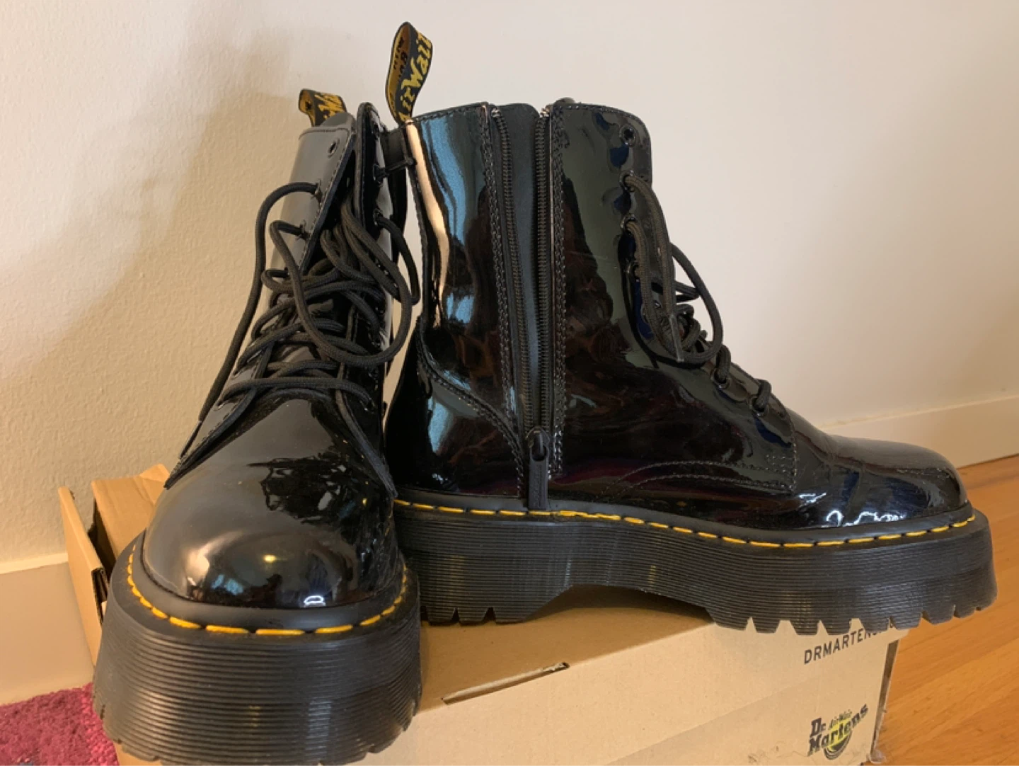 Dr. Martens Black Patent Platform Boots - photo 4