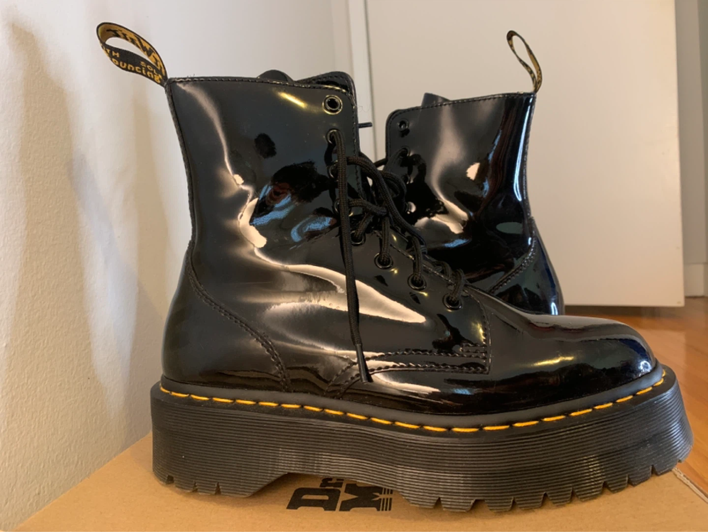 Dr. Martens Black Patent Platform Boots - photo 2