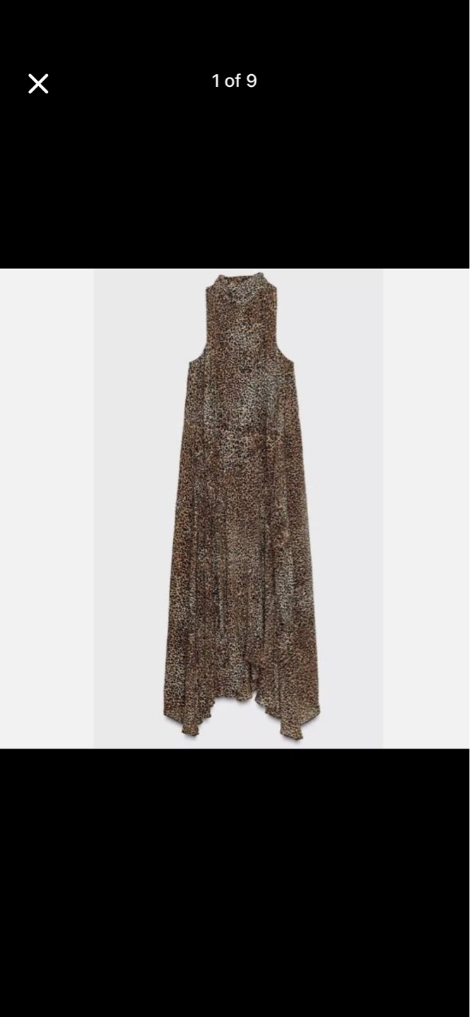 Zara Leopard Print Halter Dress Size Small *Never Worn*
