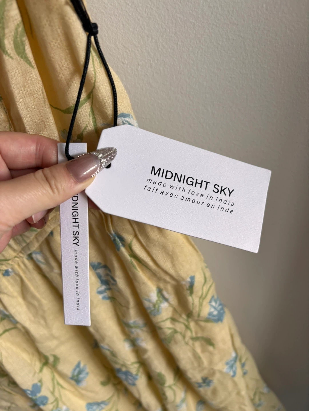 Midnight Sky Yellow Floral Mini Dress Size M - photo 4