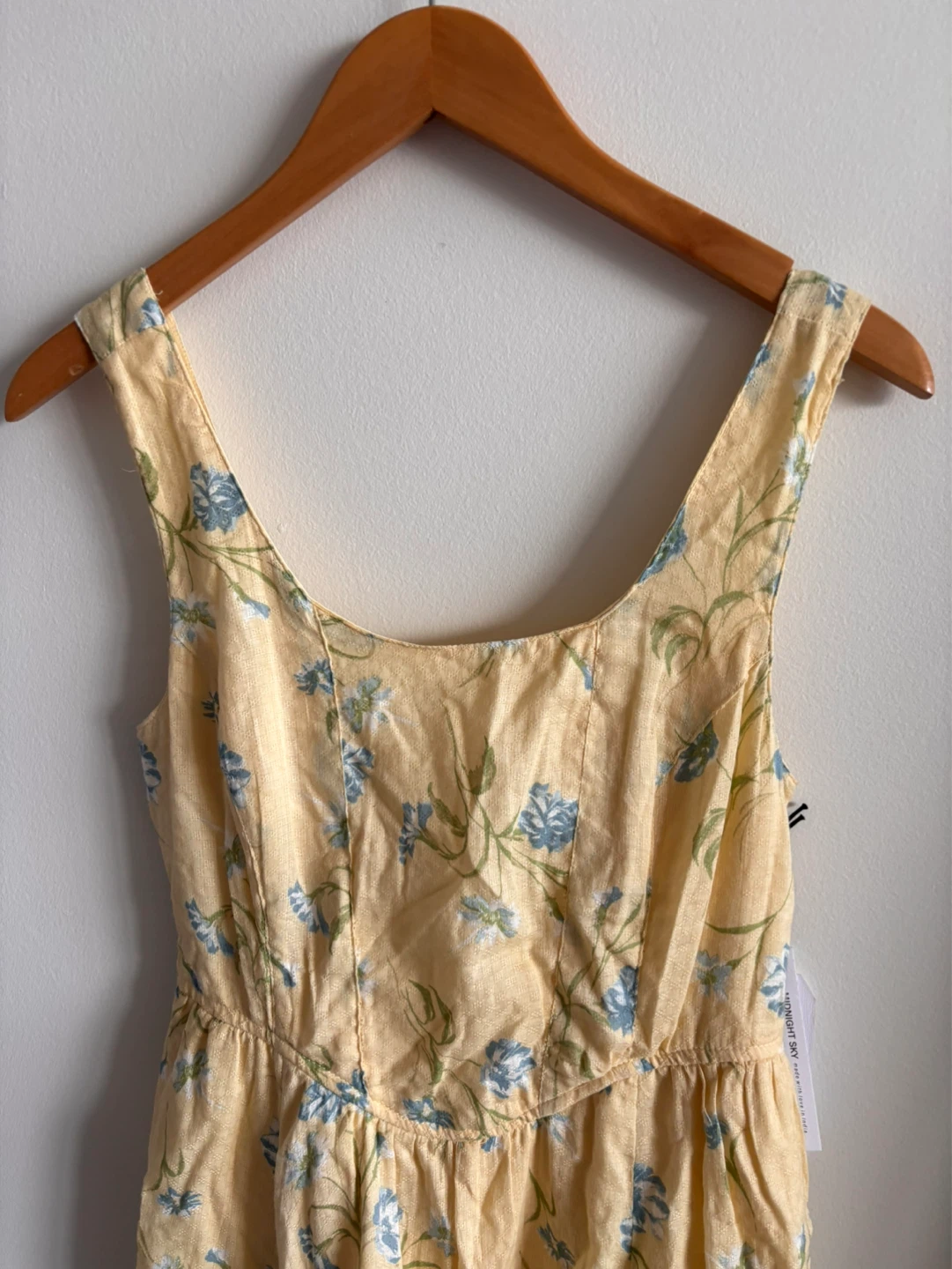 Midnight Sky Yellow Floral Mini Dress Size M - photo 2
