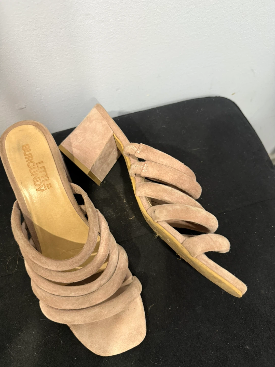 Little Burgundy Suede Block Heel Mules - photo 2