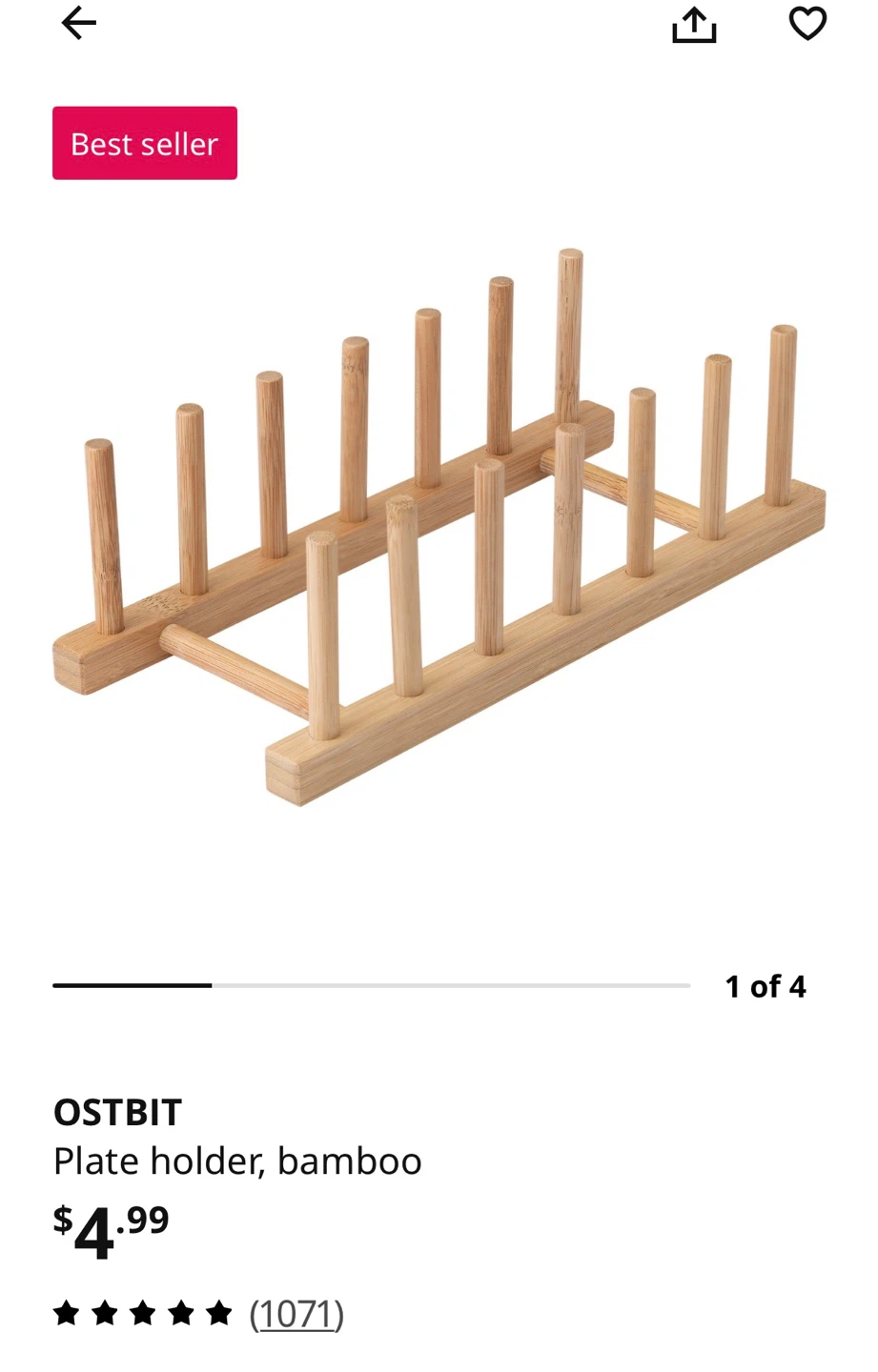 IKEA OSTBIT Bamboo Plate Holder 2 for $5 - photo 3