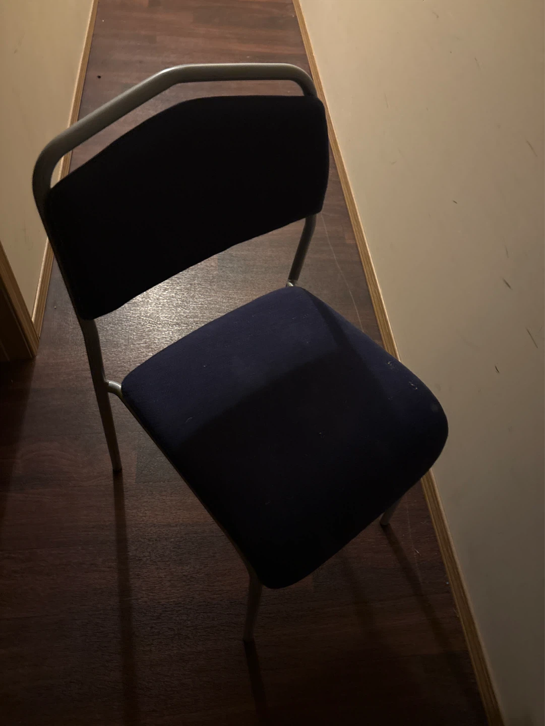 Blue Upholstered Metal Frame Chair