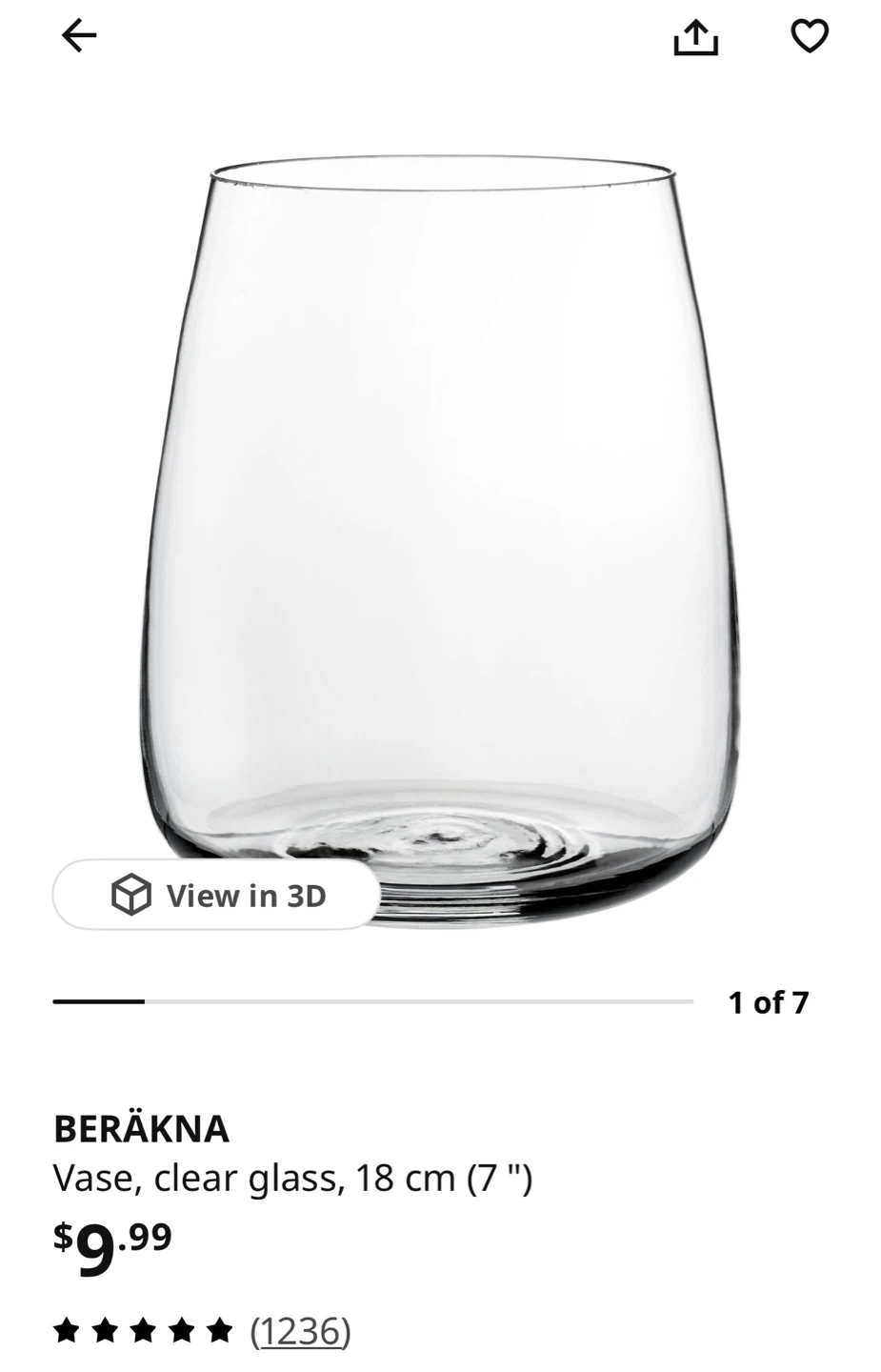 IKEA BERÄKNA Vase - photo 3
