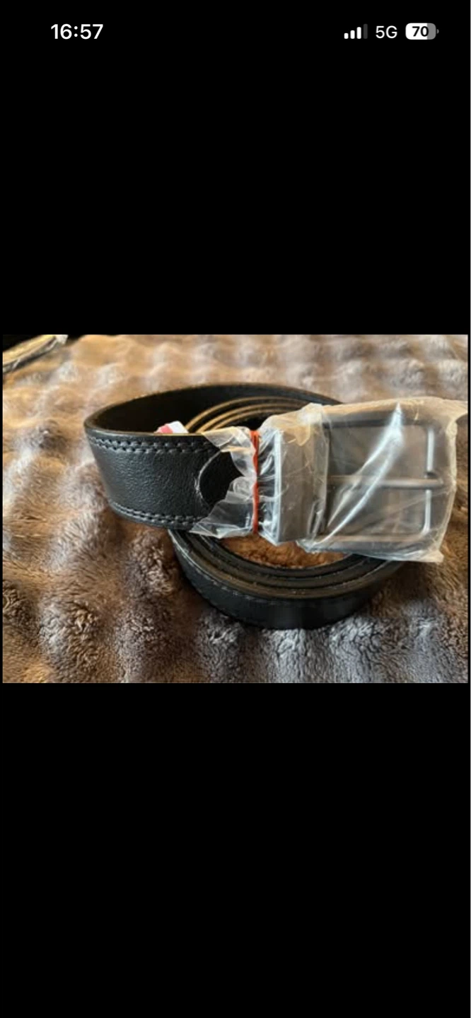 Black leather belt