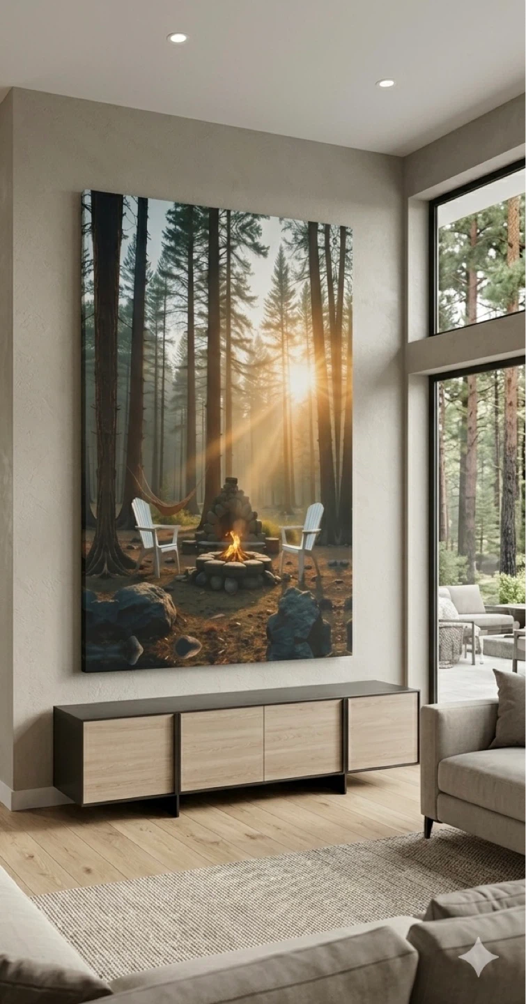 Forest Campsite Canvas Wall Art