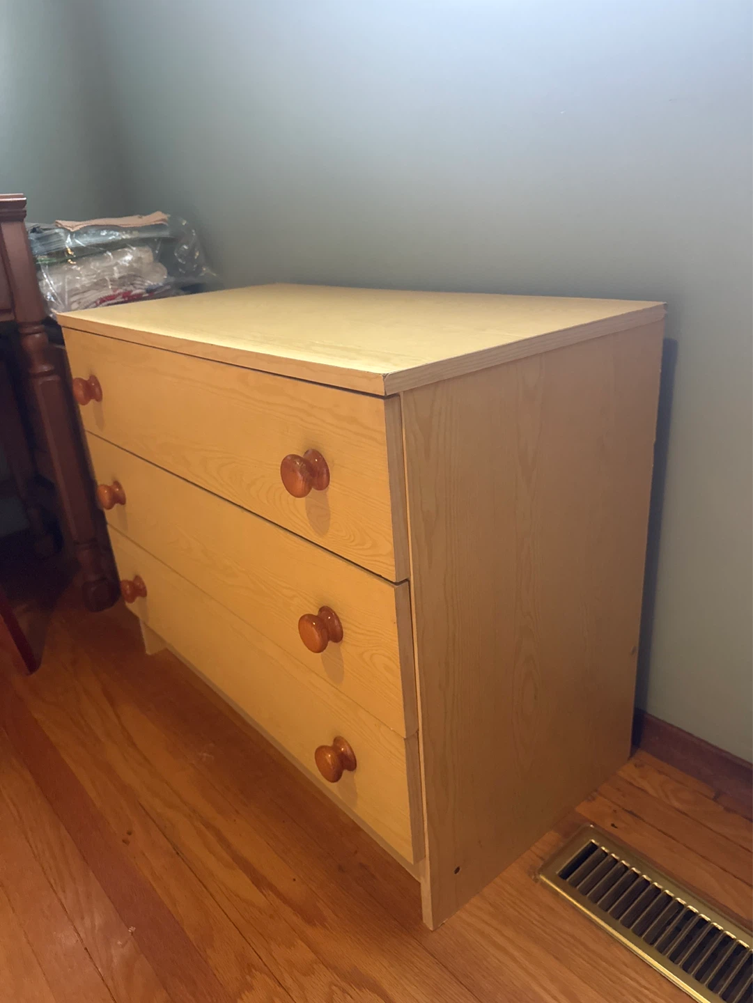3 Drawer Dresser - Light Wood Finish
