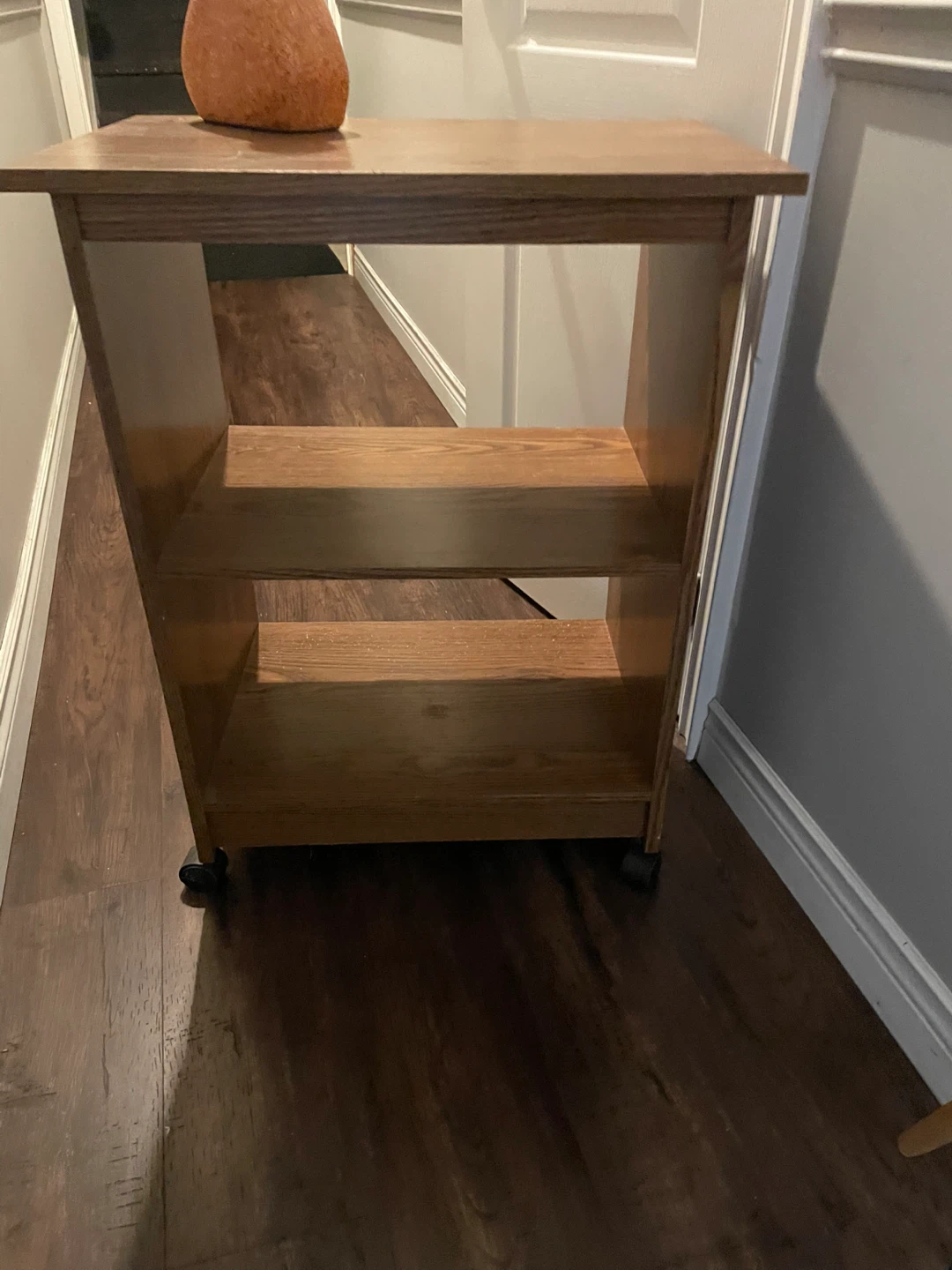 Wooden Two-Shelf Rolling Cart - photo 2