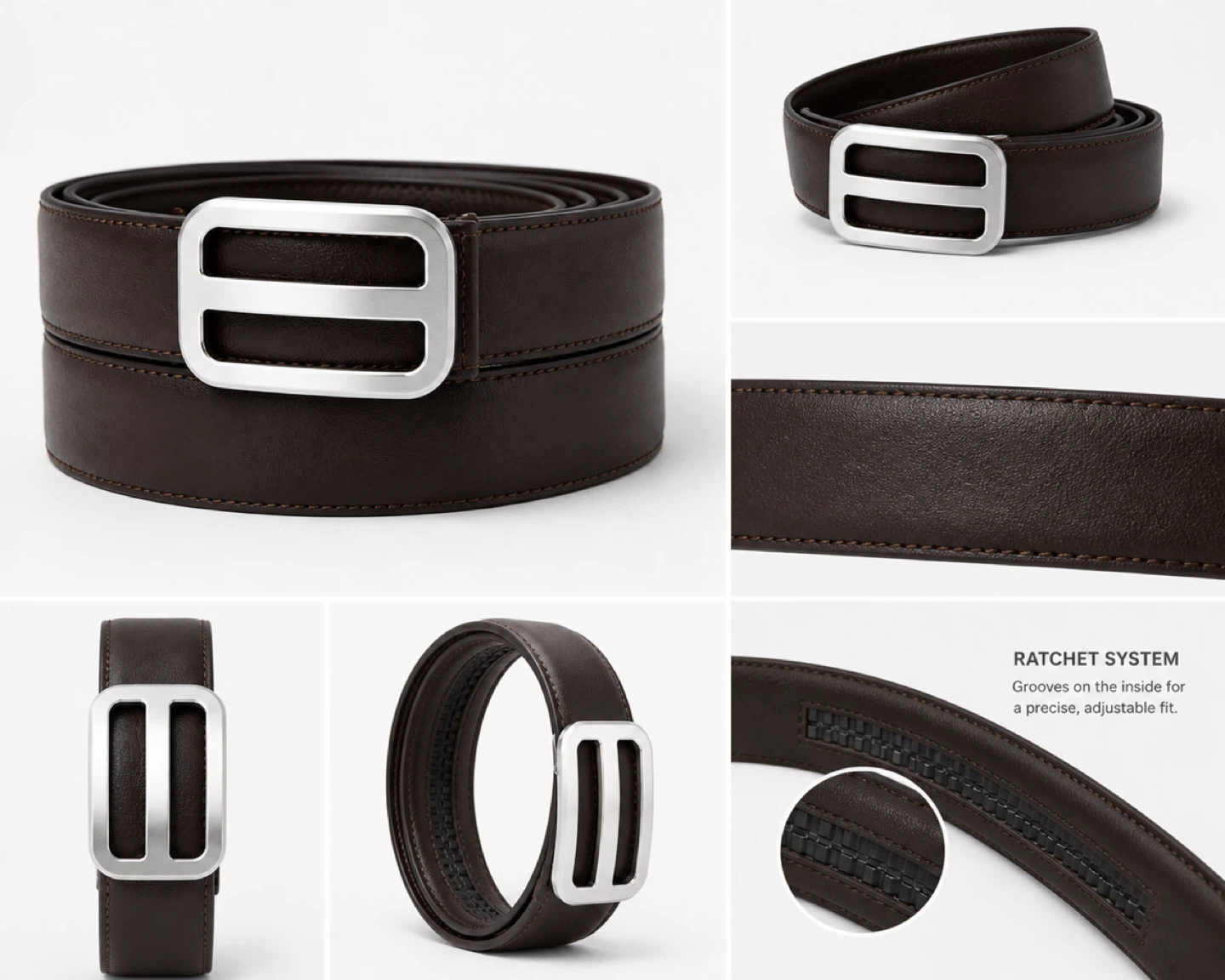 Formal sliding brown belt - photo 3