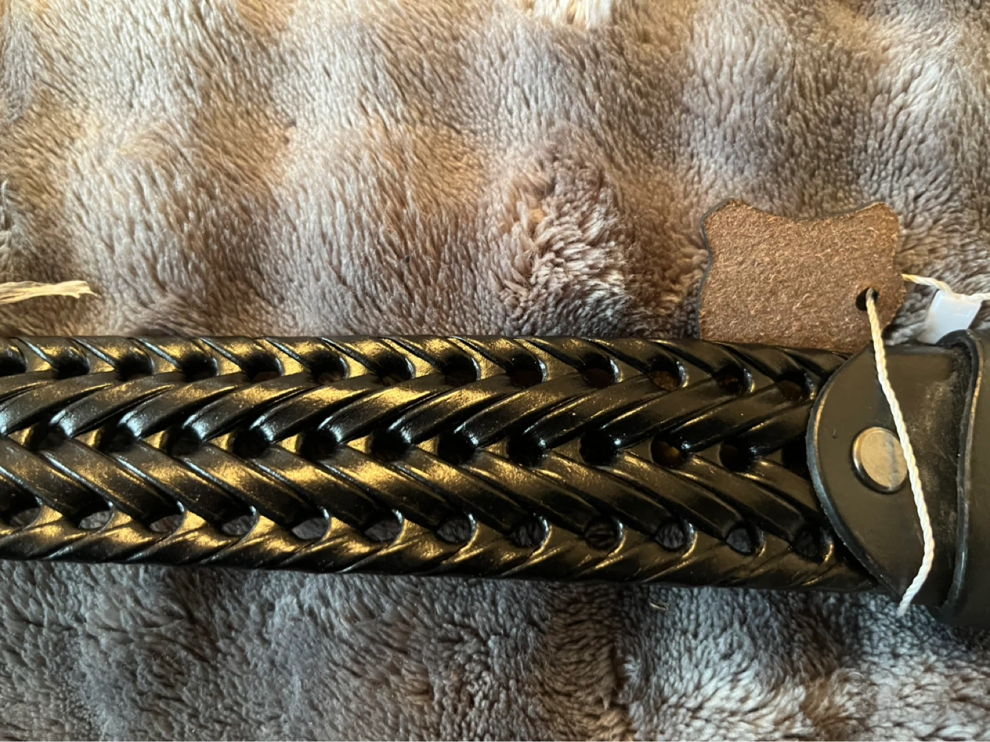 Braided leather belt - photo 3