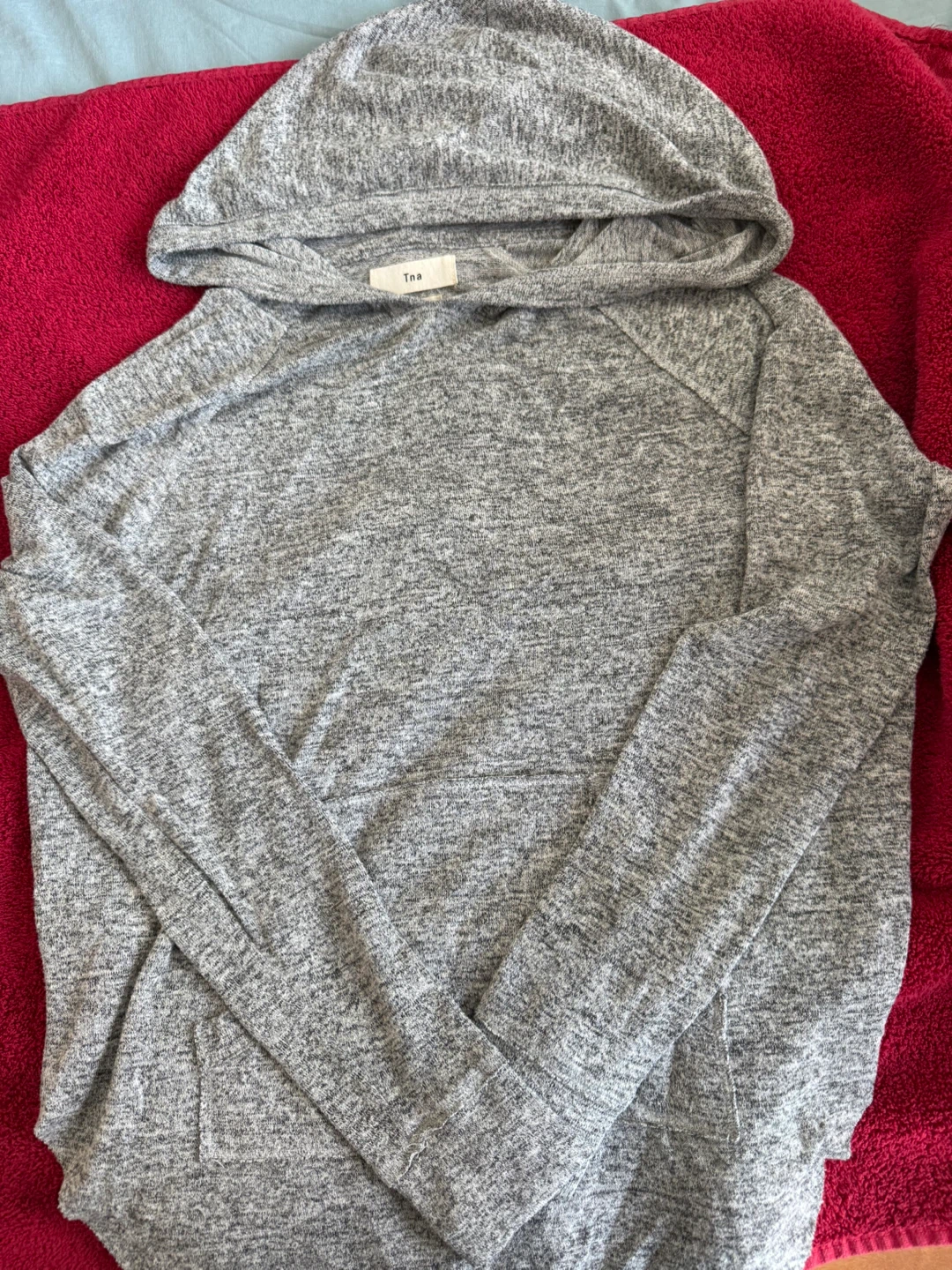 Tna Grey Heathered Hoodie-XS