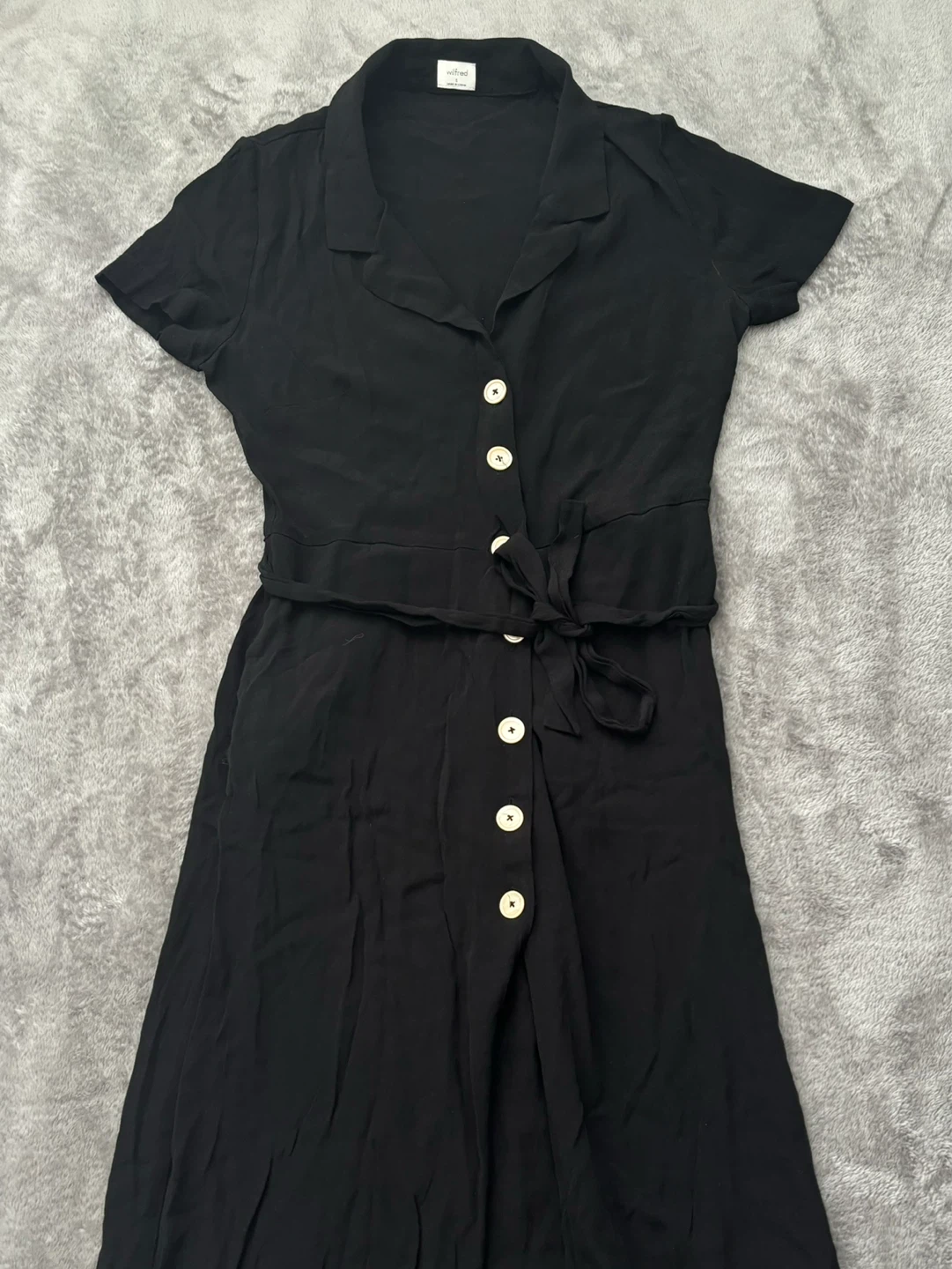Wilfred Black Button-Up Midi Dress - photo 2