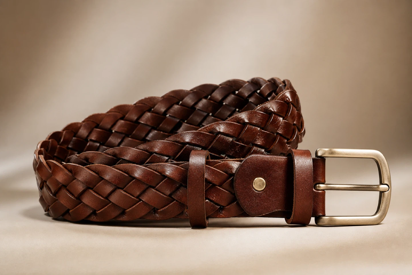 Braided brown belt - photo 2