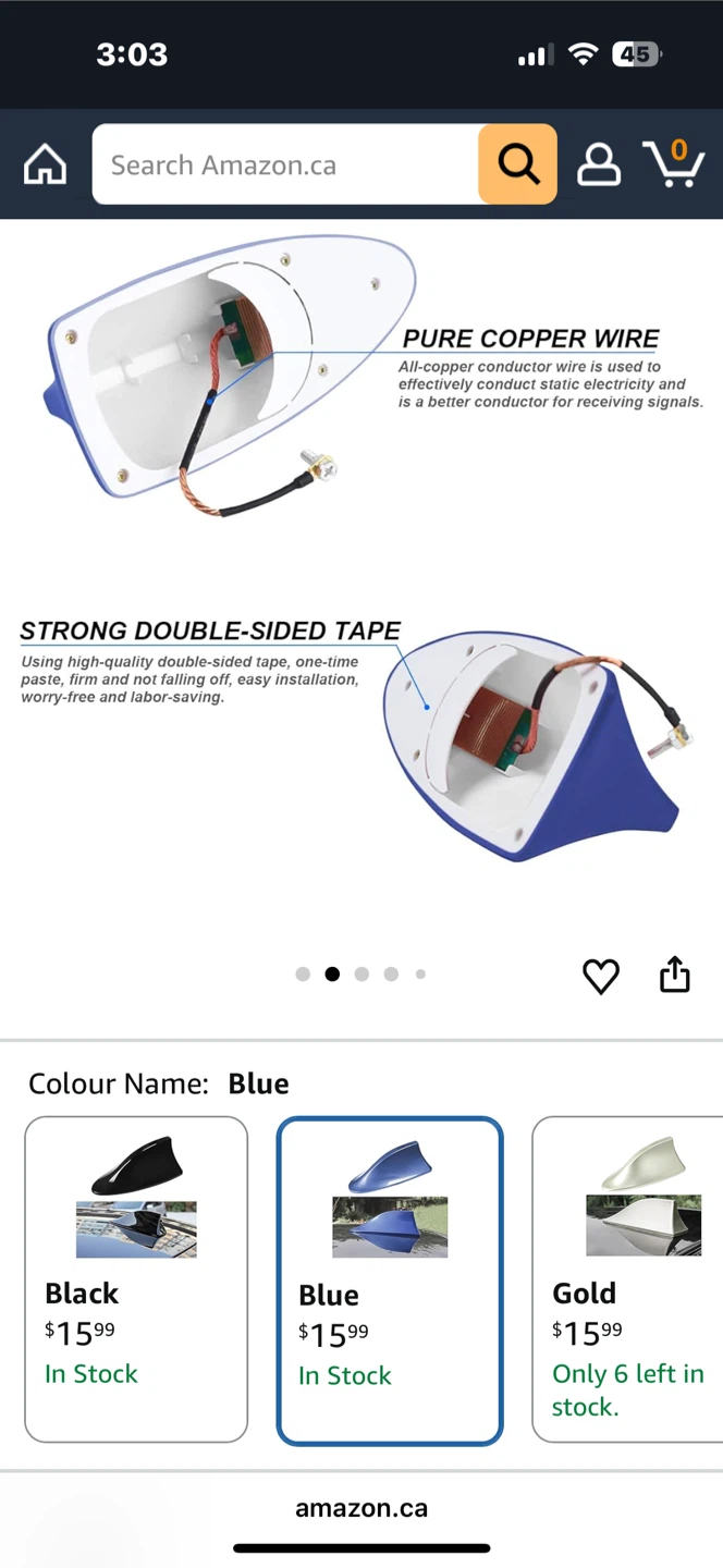 Blue Shark Fin Antenna Cover - photo 2
