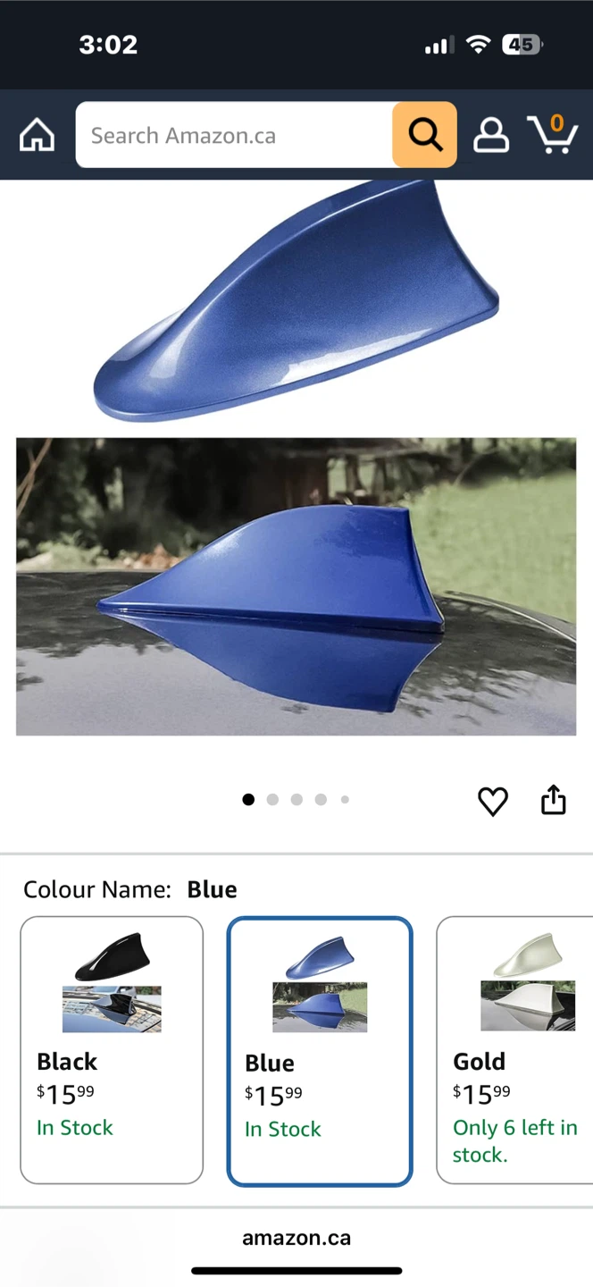 Blue Shark Fin Antenna Cover