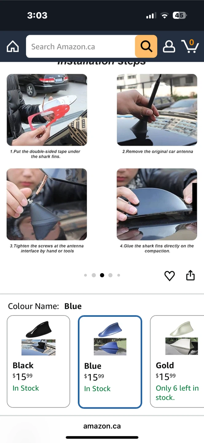 Blue Shark Fin Antenna Cover - photo 3