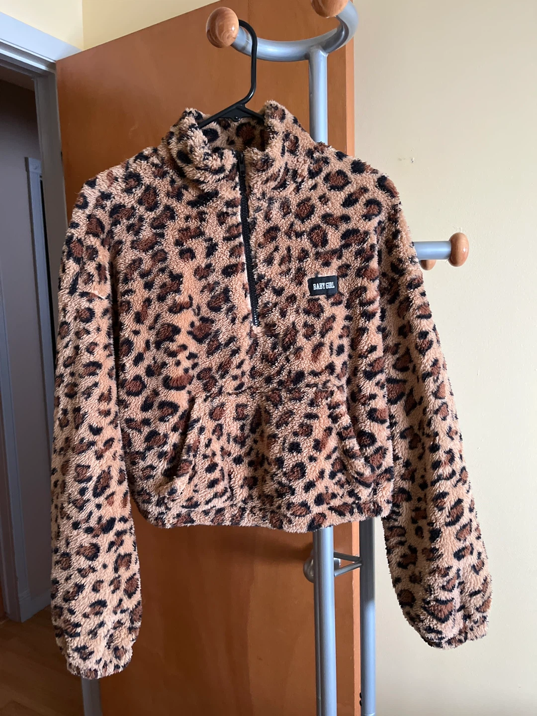SHEIN Leopard Print Fleece Jacket