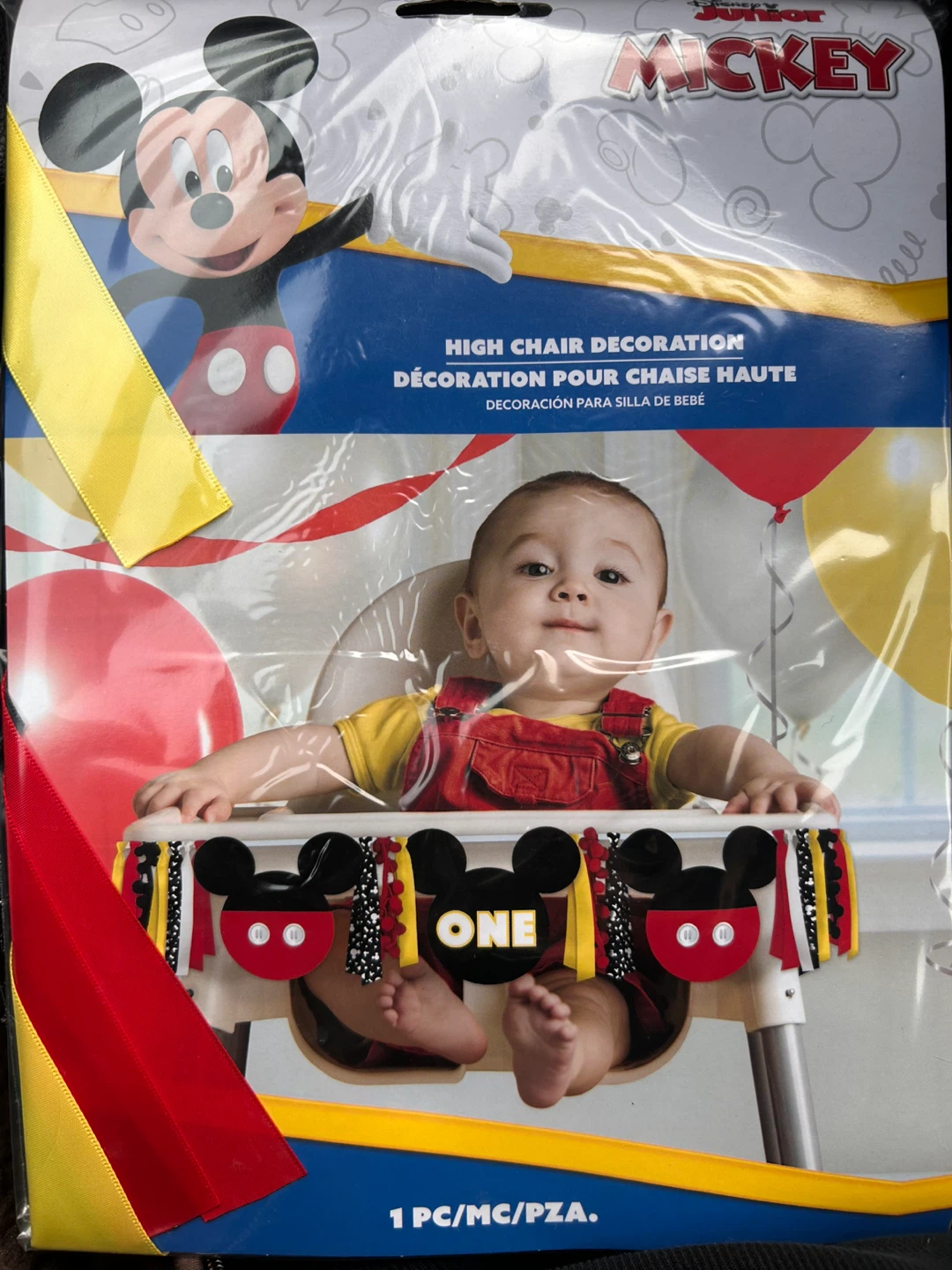 Mickey Mouse 1st birthday high chair decoration garland - new