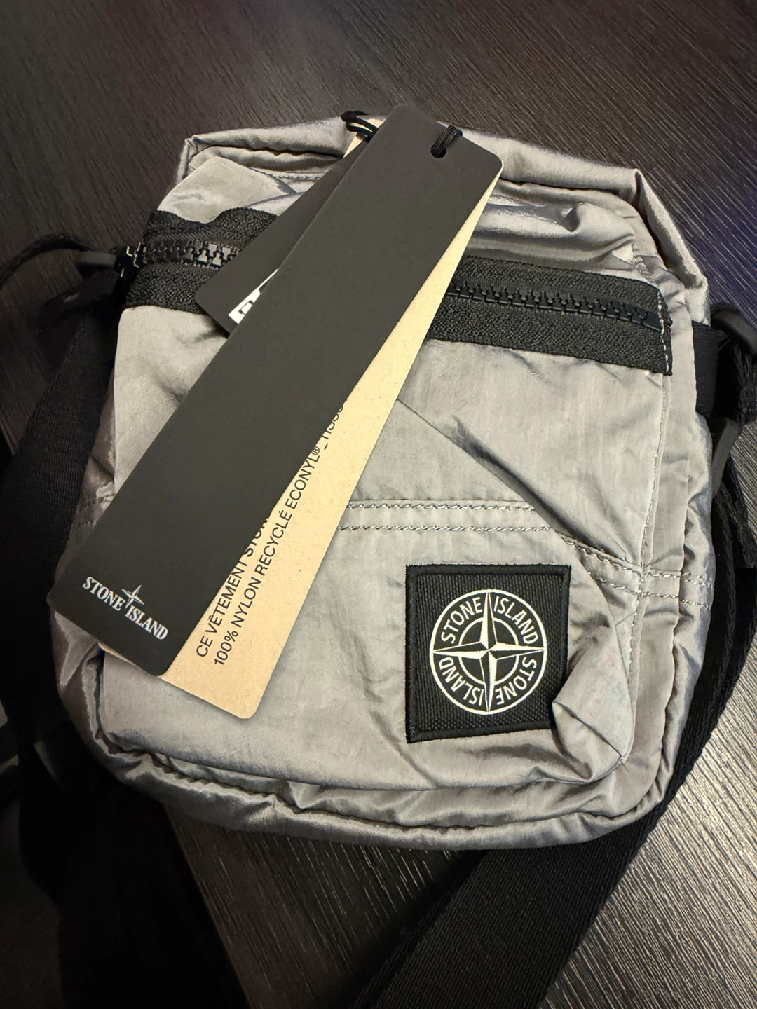 Stone Island Silver Coated Nylon Metal ECONYL® Bag - photo 2